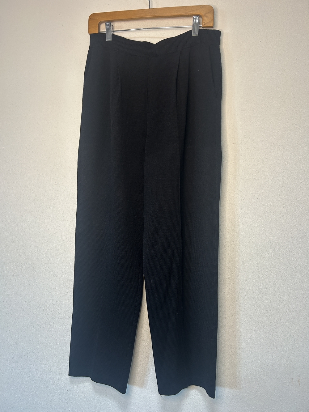 St. John Black Straight-Leg Trousers